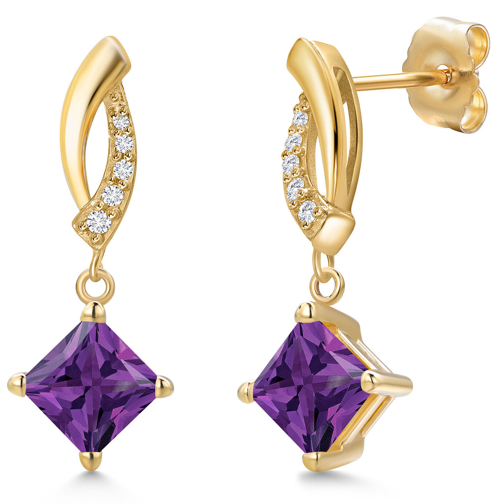 Amethyst - February_Earrings in 14K Yellow Gold