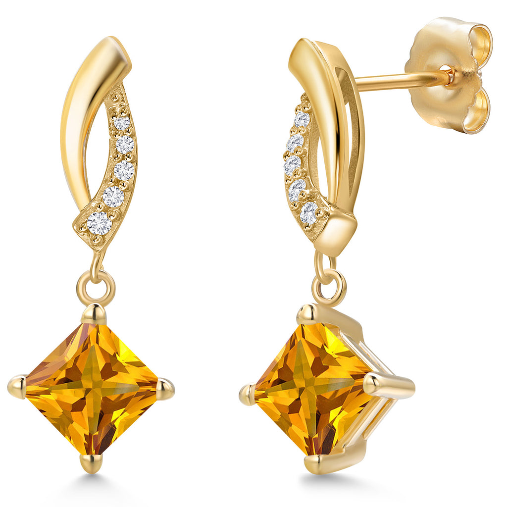 Citrine - November_Earrings in 14K Yellow Gold