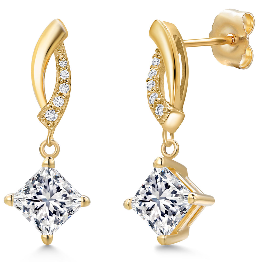 White Lab Grown Diamond - April_Earrings in 14K Yellow Gold