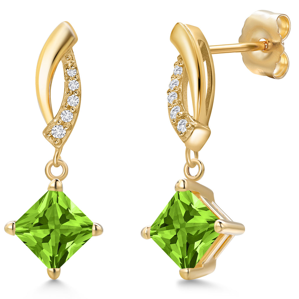 Peridot - August_Earrings in 14K Yellow Gold