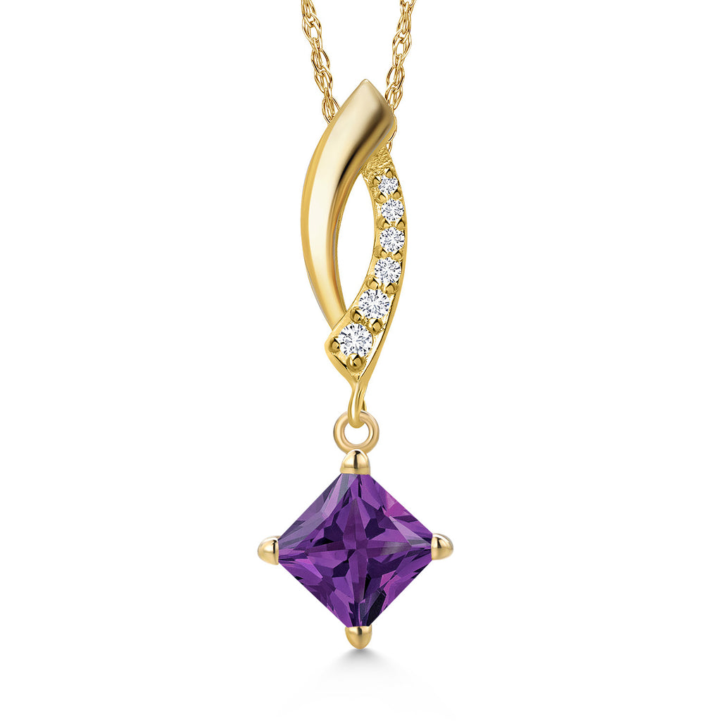Amethyst - February_Pendant in 14K Yellow Gold