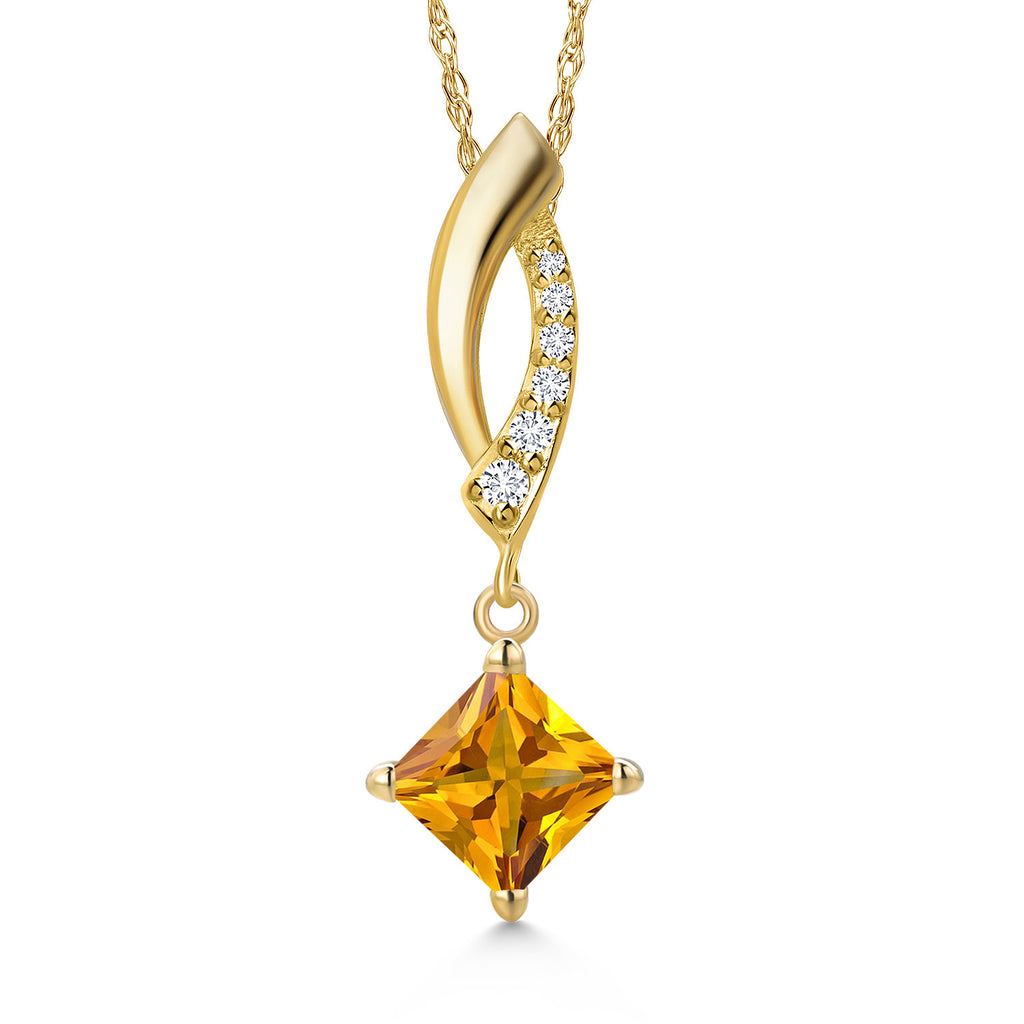 Citrine - November_Pendant in 14K Yellow Gold