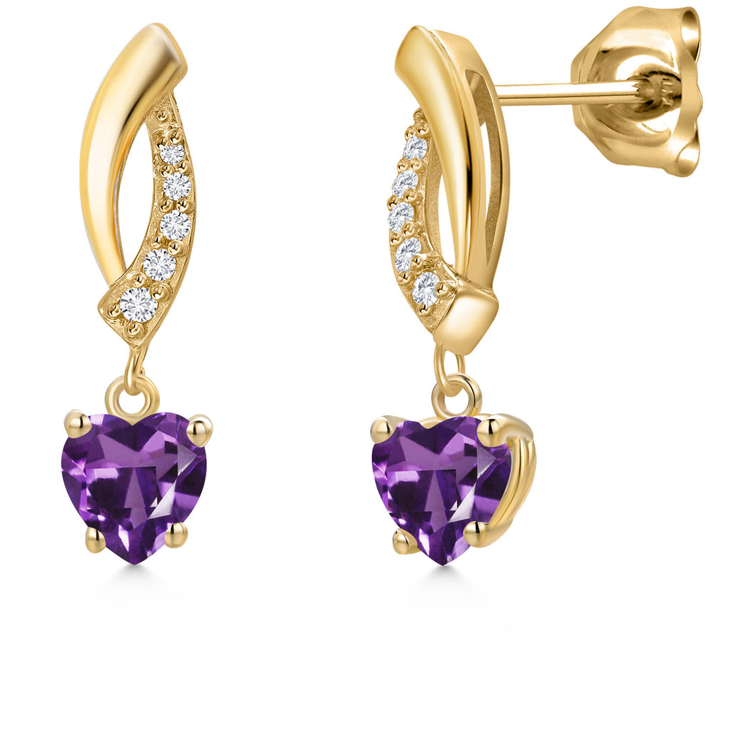 Amethyst - February_Earrings in 14K Yellow Gold