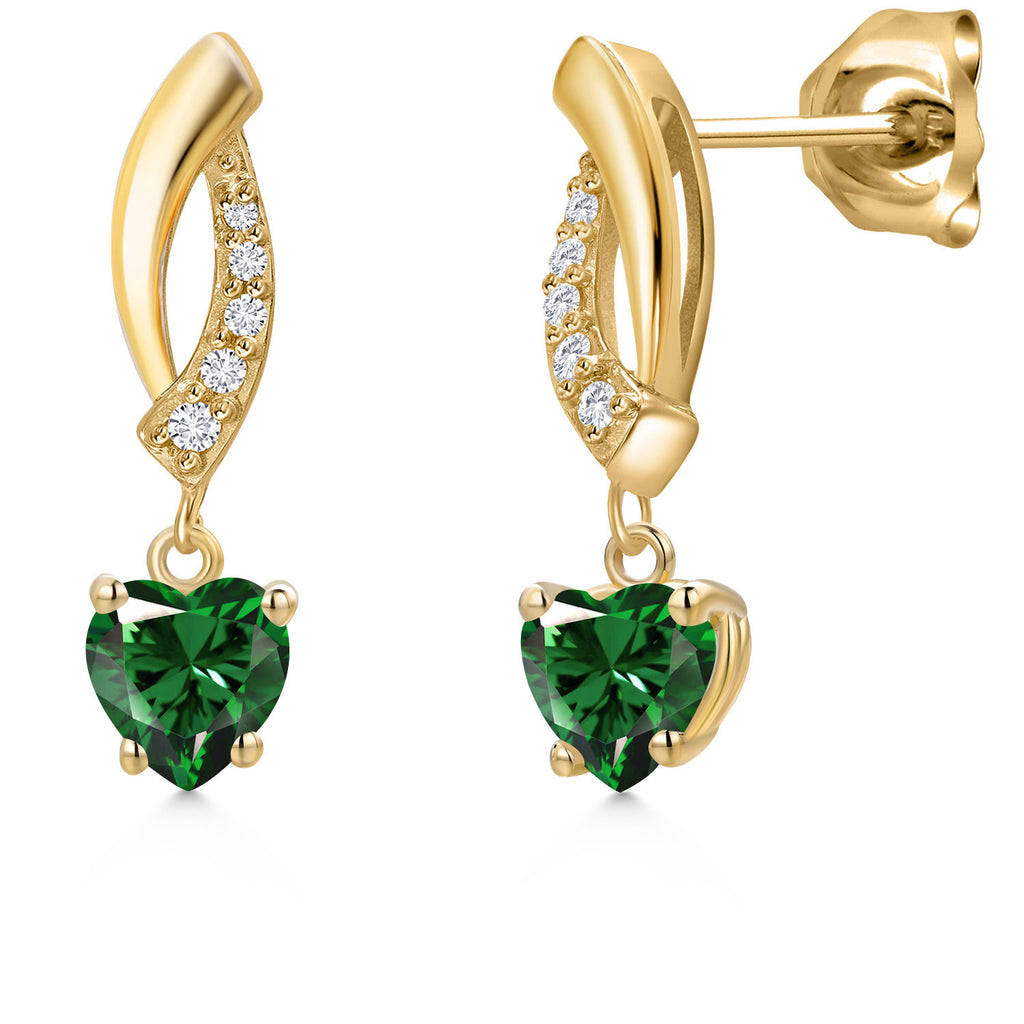 Nano Emerald - May_Earrings in 14K Yellow Gold