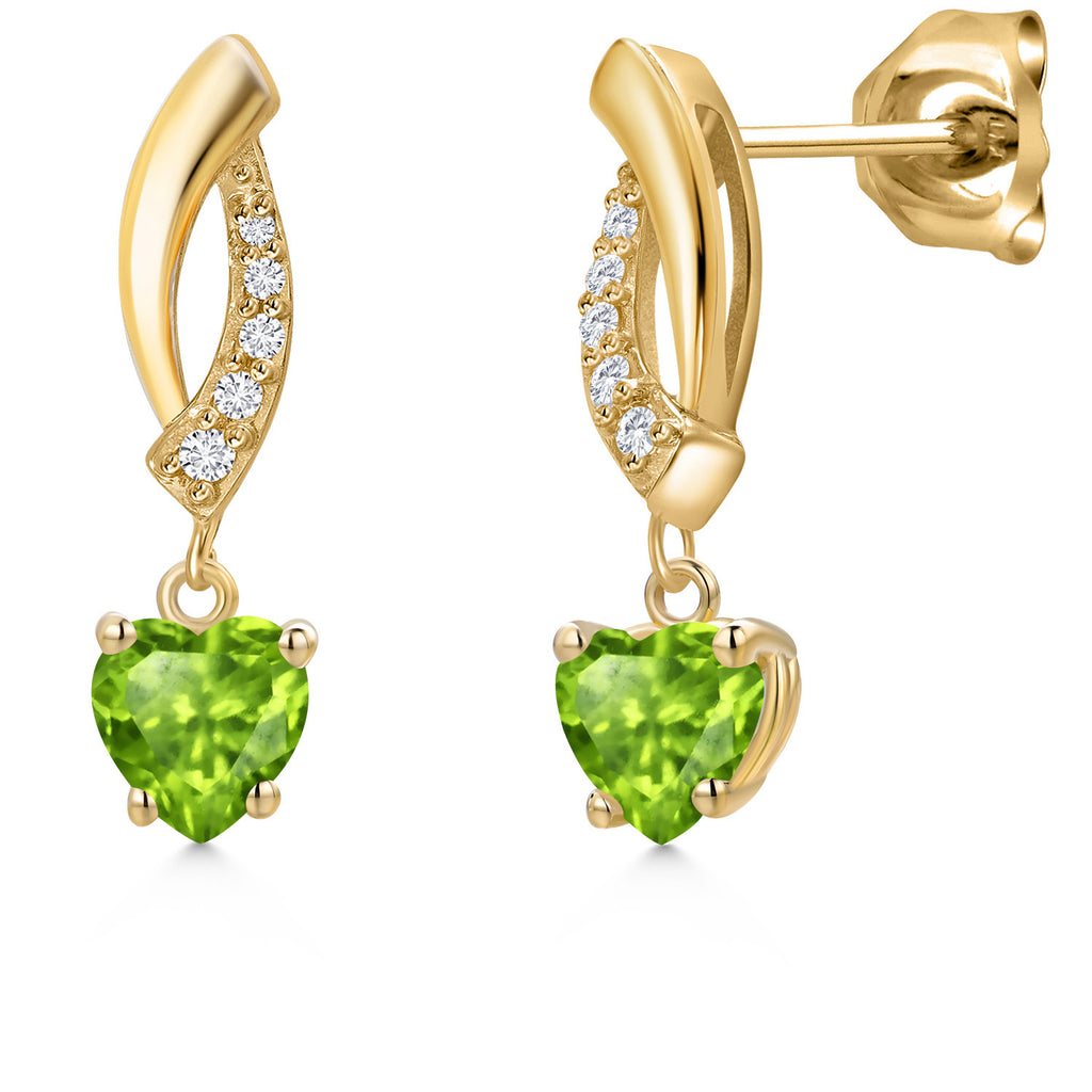 Peridot - August_Earrings in 14K Yellow Gold