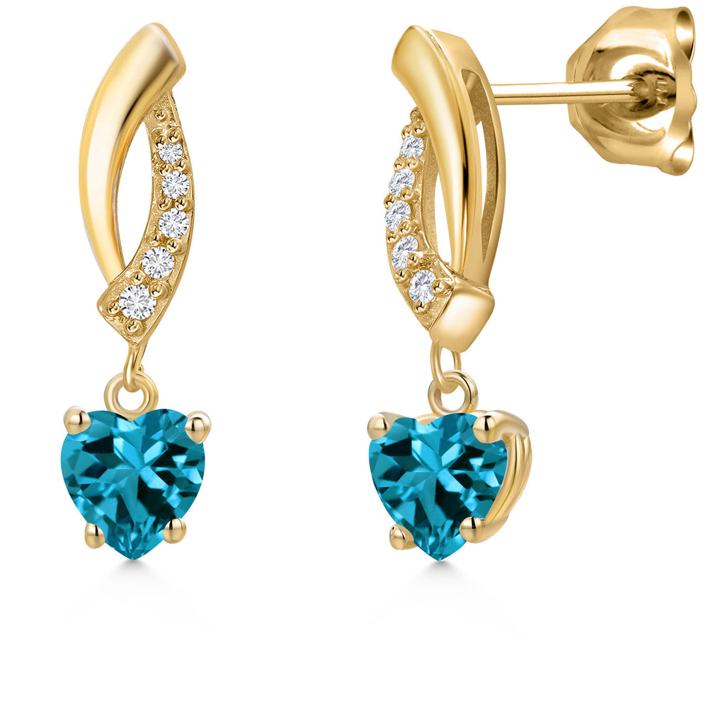 London Blue Topaz - November_Earrings in 14K Yellow Gold