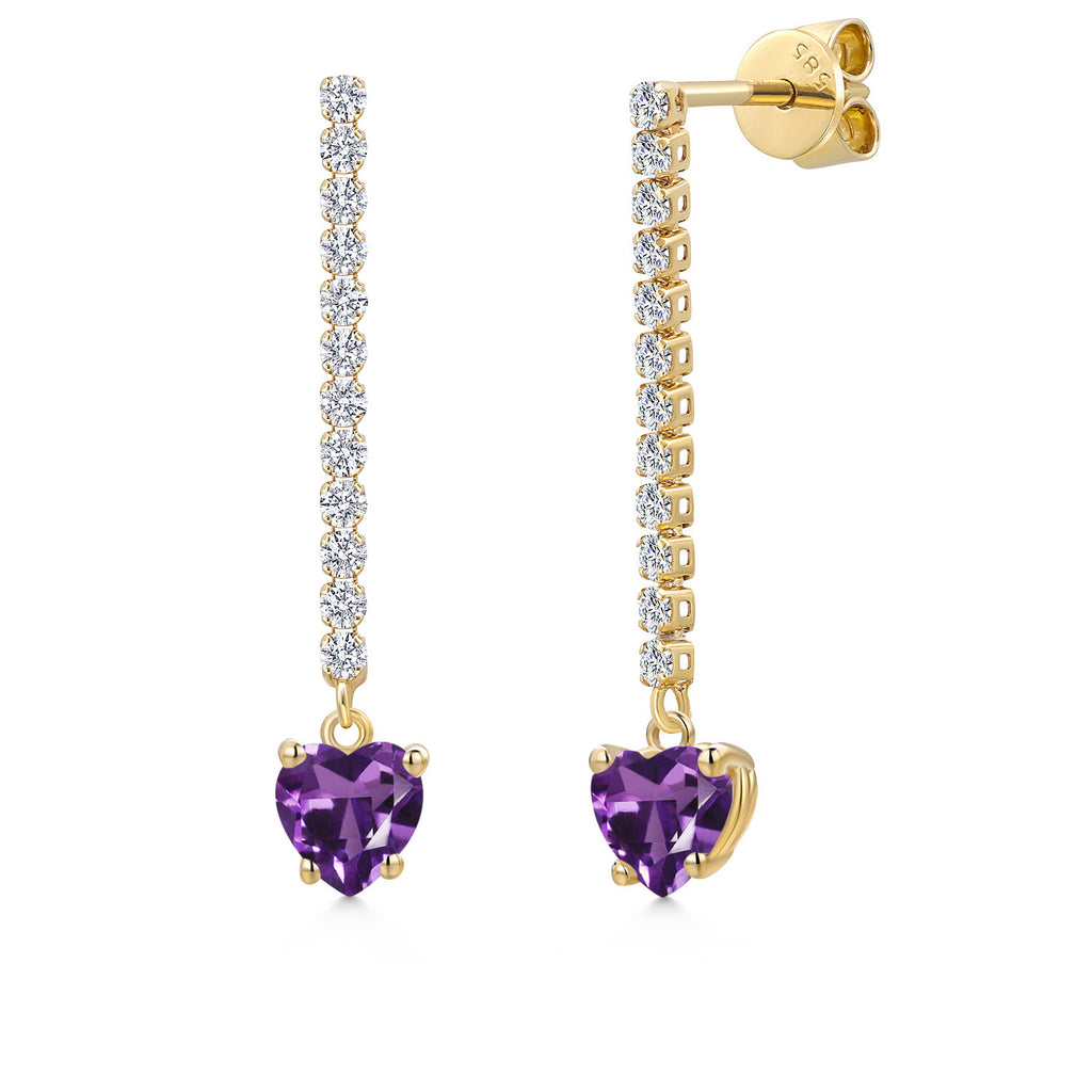 Amethyst - February_Earrings in 14K Yellow Gold