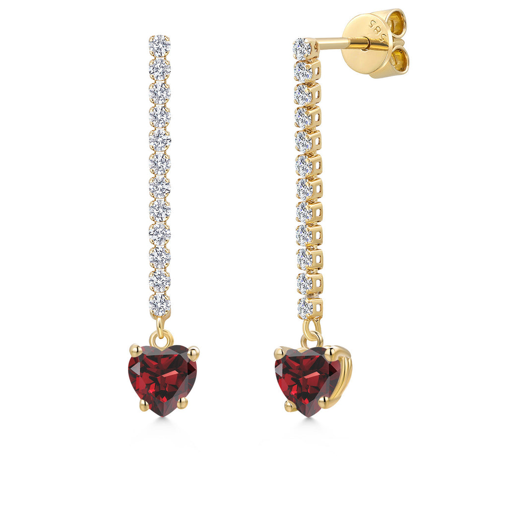 Garnet - January_Earrings in 14K Yellow Gold