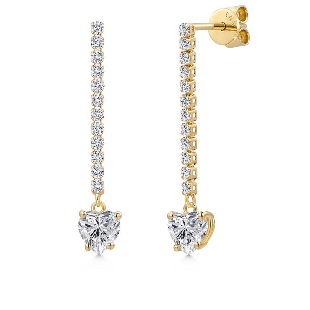 White Lab Grown Diamond - April_Earrings in 14K Yellow Gold