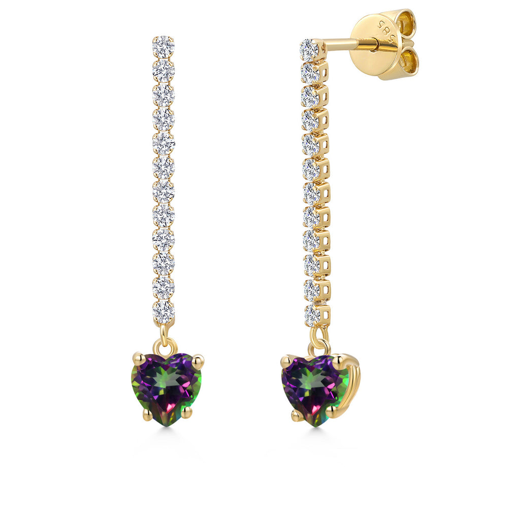Green Mystic Topaz_Earrings in 14K Yellow Gold