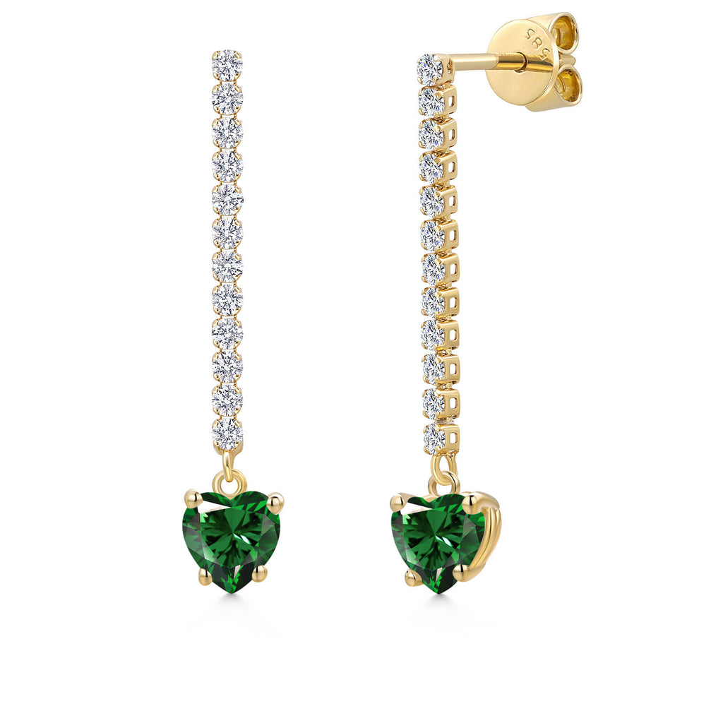Nano Emerald - May_Earrings in 14K Yellow Gold