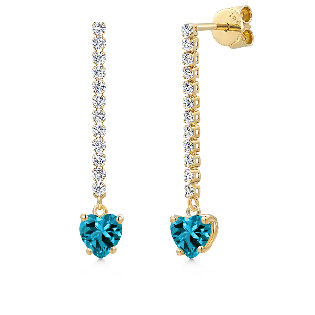 London Blue Topaz - November_Earrings in 14K Yellow Gold