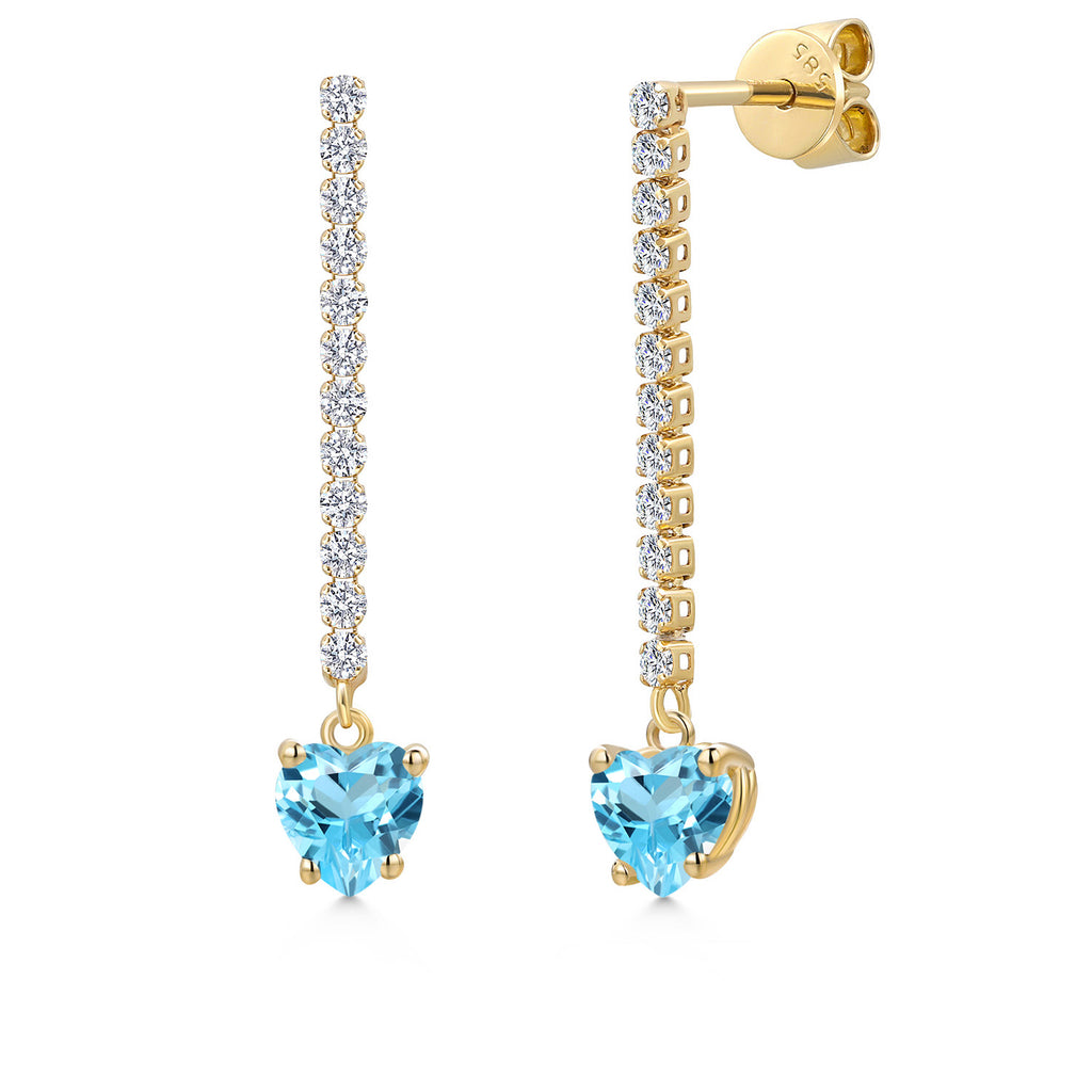 Swiss Blue Topaz - November_Earrings in 14K Yellow Gold