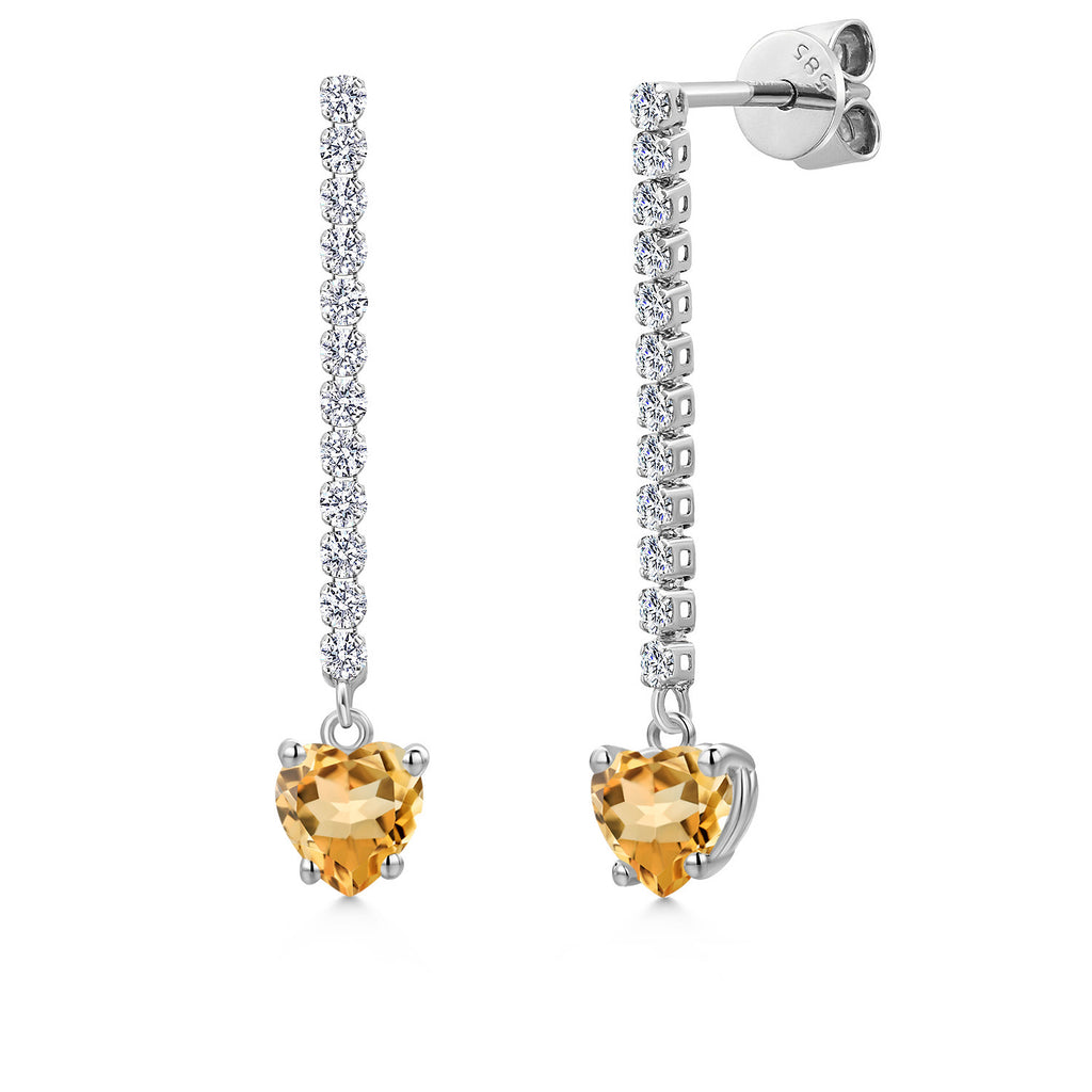 Citrine - November_Earrings in 14K White Gold