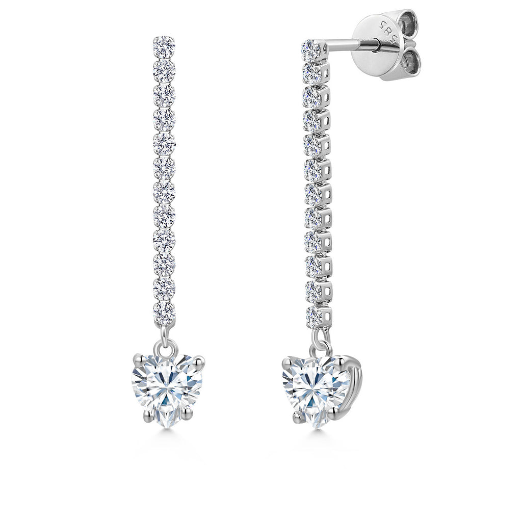 White Moissanite - April_Earrings in 14K White Gold