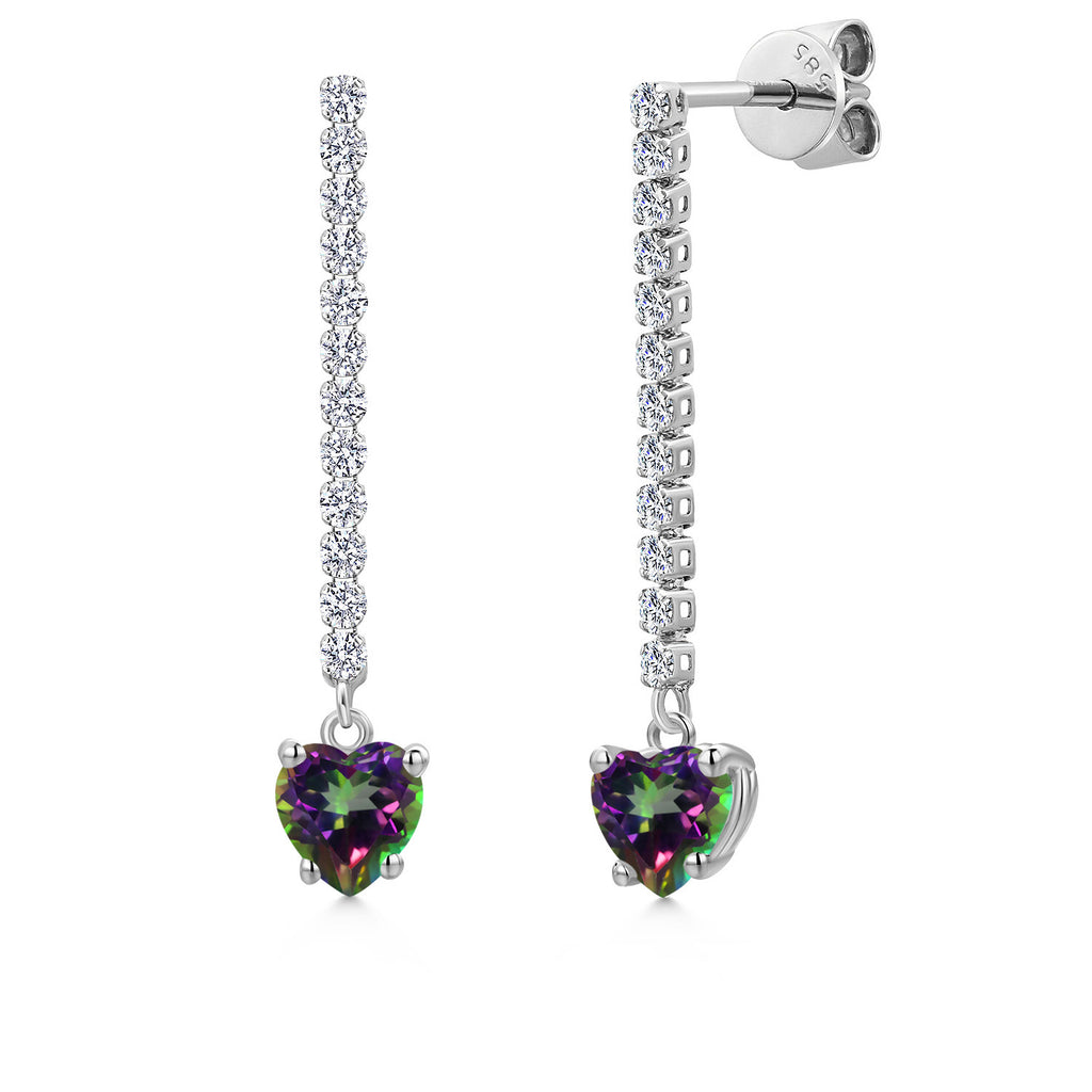 Green Mystic Topaz_Earrings in 14K White Gold