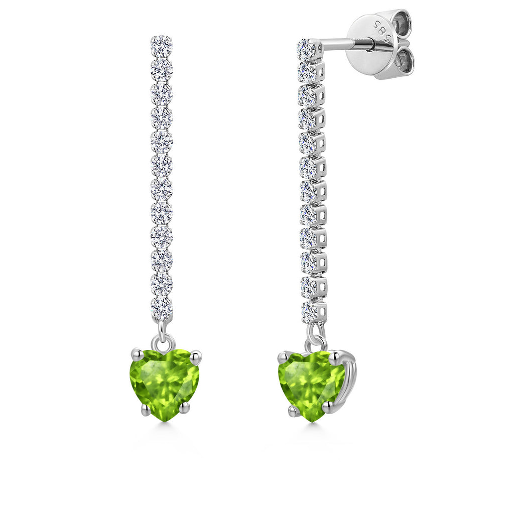 Peridot - August_Earrings in 14K White Gold