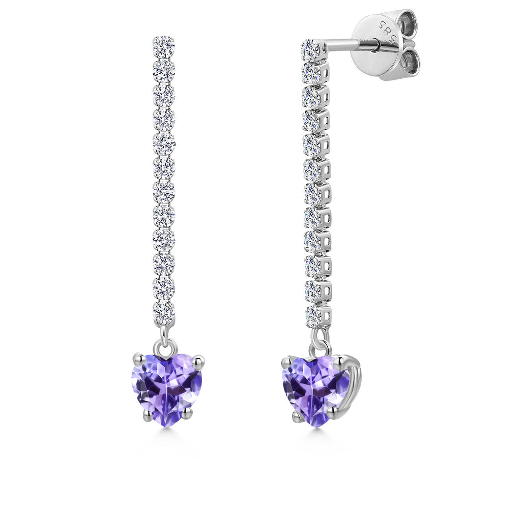 Tanzanite - December_Earrings in 14K White Gold