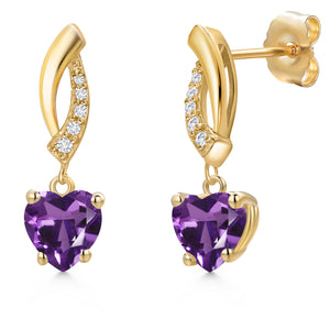 Amethyst - February_Earrings in 14K Yellow Gold