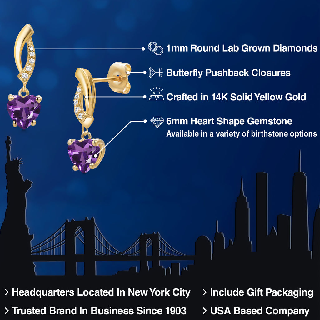Amethyst - February_Earrings in 14K Yellow Gold