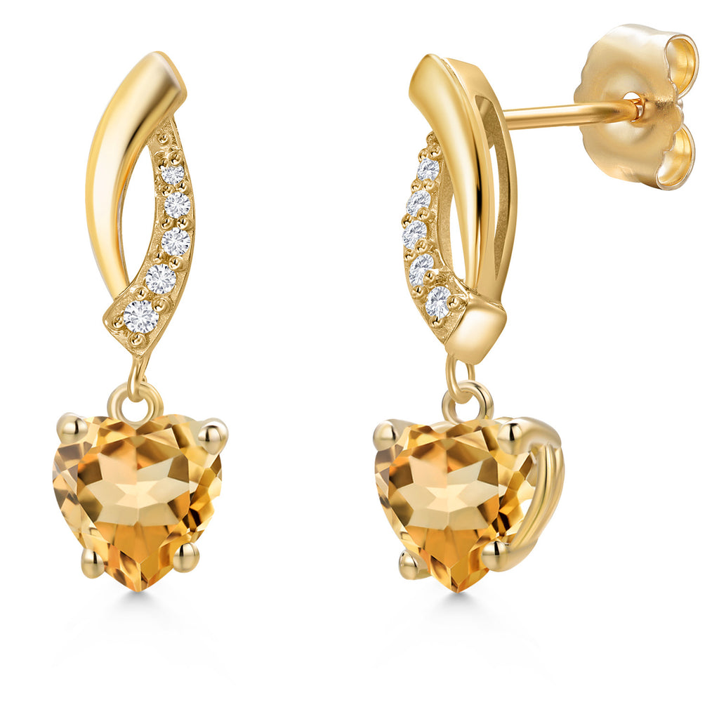 Citrine - November_Earrings in 14K Yellow Gold
