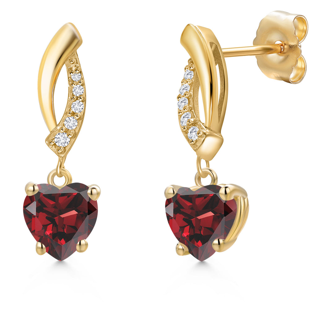 Garnet - January_Earrings in 14K Yellow Gold
