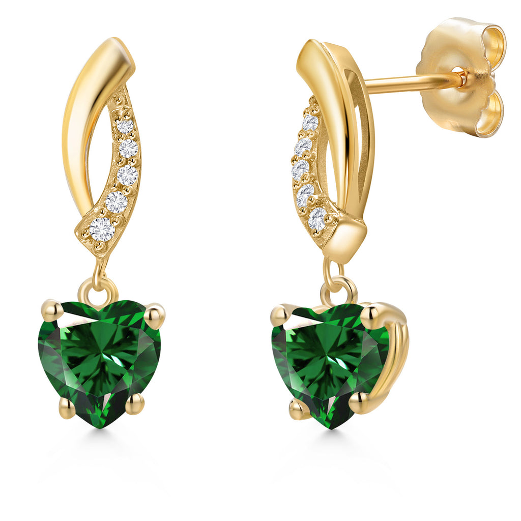 Nano Emerald - May_Earrings in 14K Yellow Gold