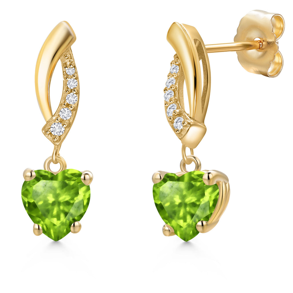 Peridot - August_Earrings in 14K Yellow Gold
