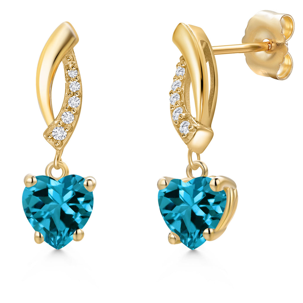 London Blue Topaz - November_Earrings in 14K Yellow Gold