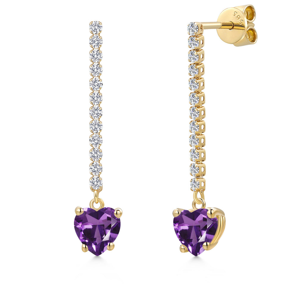 Amethyst - February_Earrings in 14K Yellow Gold