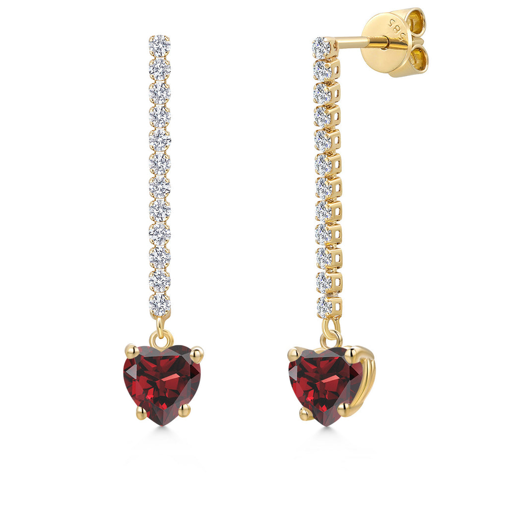 Garnet - January_Earrings in 14K Yellow Gold