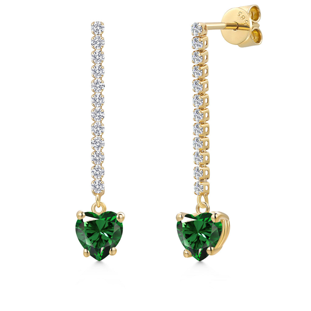 Nano Emerald - May_Earrings in 14K Yellow Gold