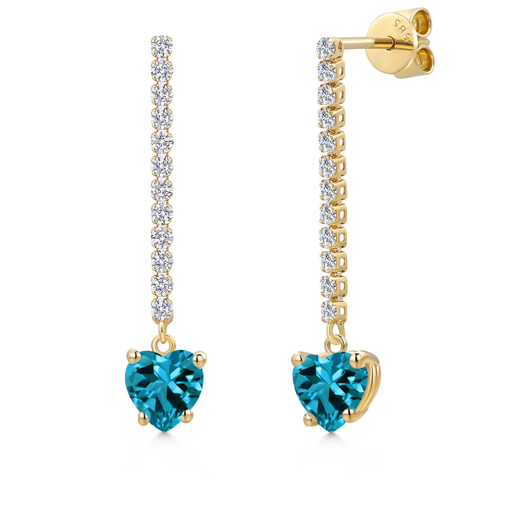 London Blue Topaz - November_Earrings in 14K Yellow Gold