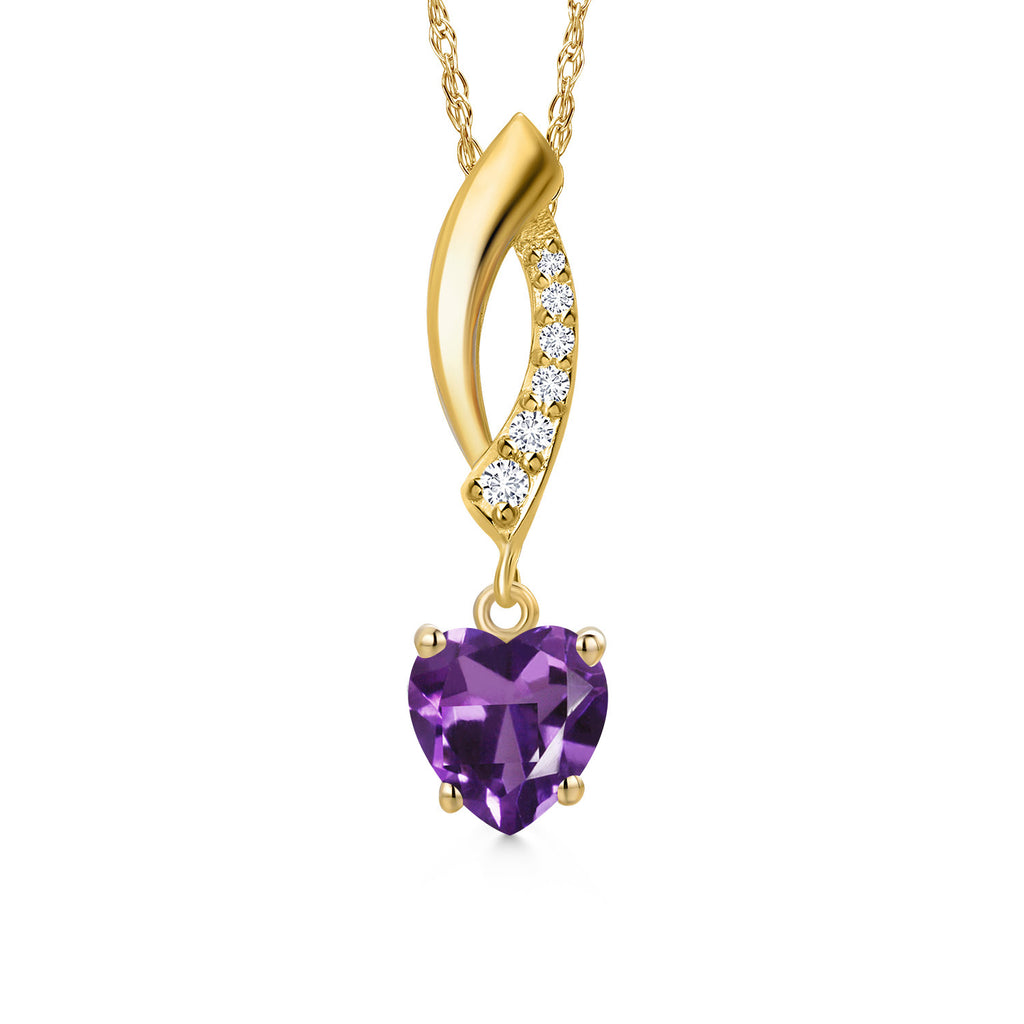 Amethyst - February_Pendant in 14K Yellow Gold