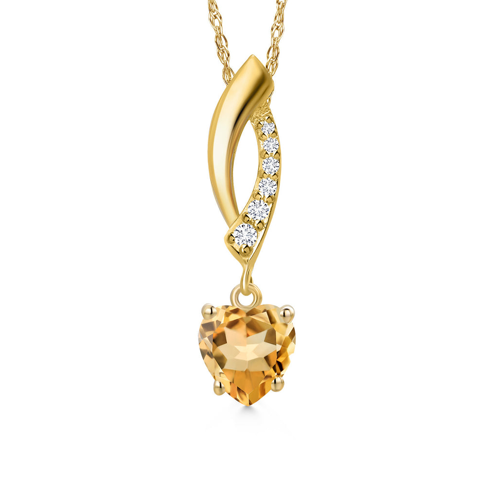Citrine - November_Pendant in 14K Yellow Gold