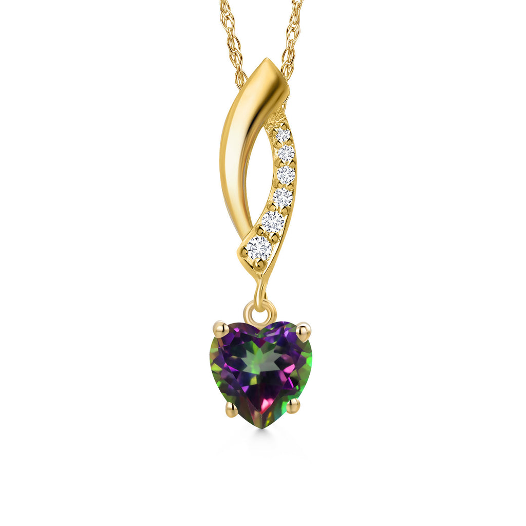 Green Mystic Topaz_Pendant in 14K Yellow Gold