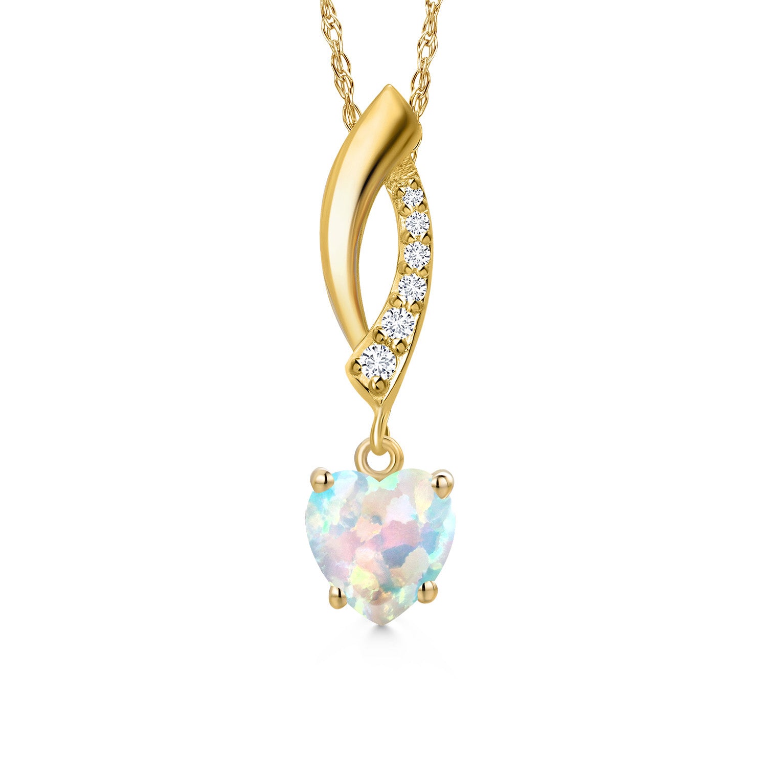 White Simulated Opal - October