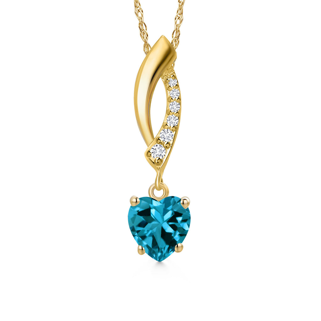London Blue Topaz - November_Pendant in 14K Yellow Gold