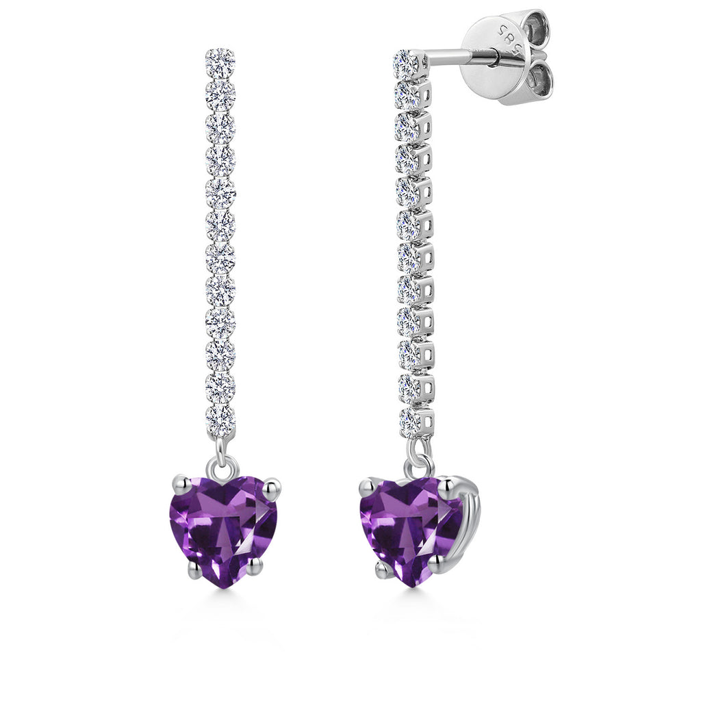 Amethyst - February_Earrings in 14K White Gold
