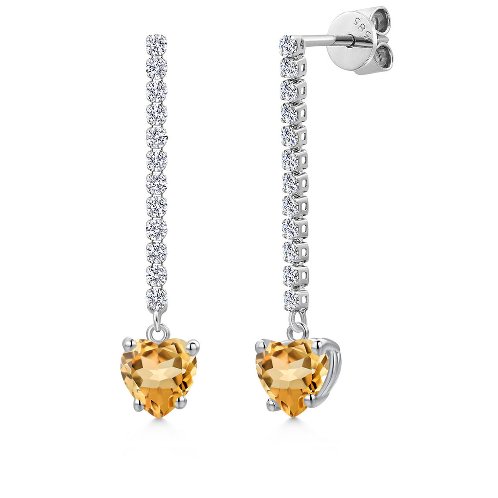 Citrine - November_Earrings in 14K White Gold