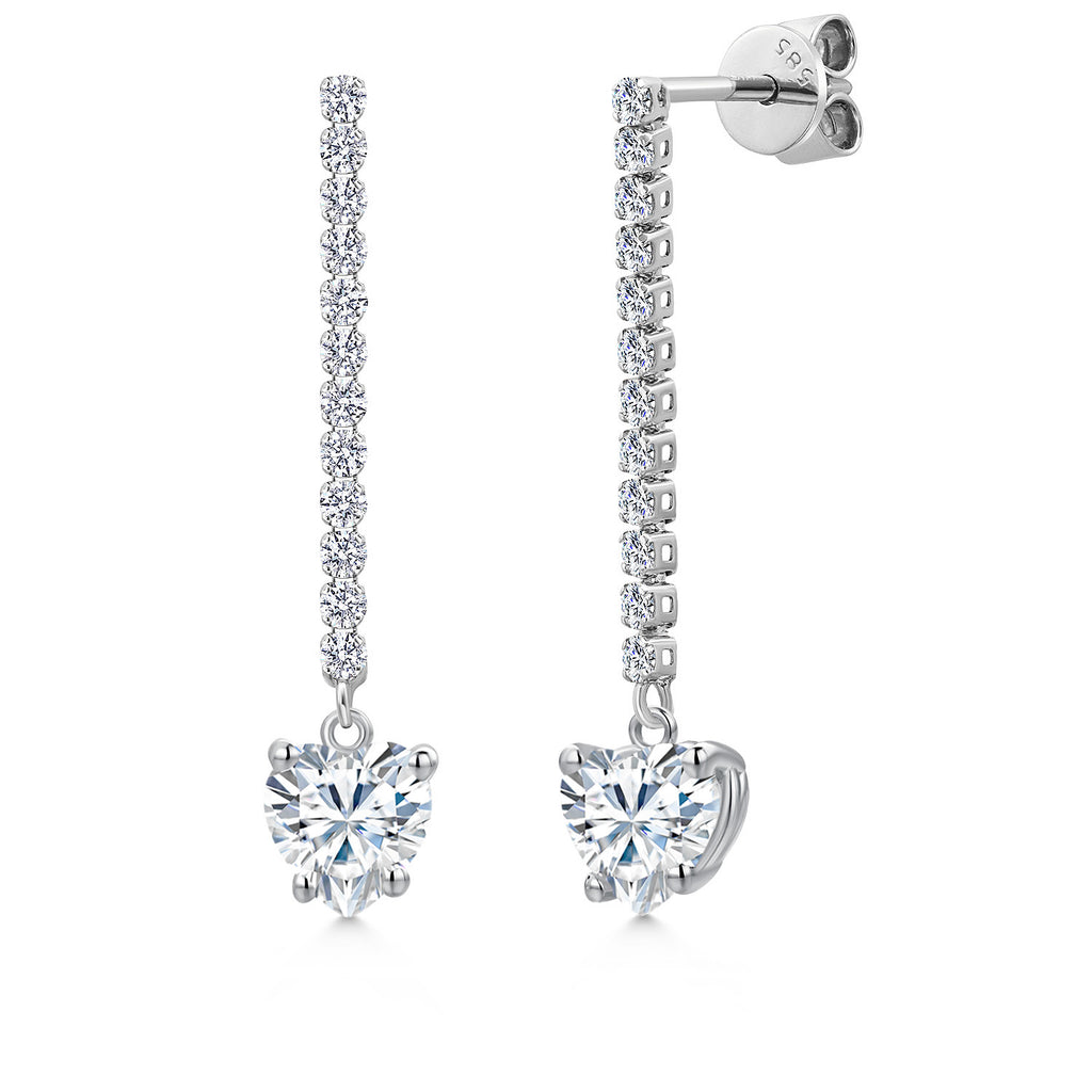 White Moissanite - April_Earrings in 14K White Gold