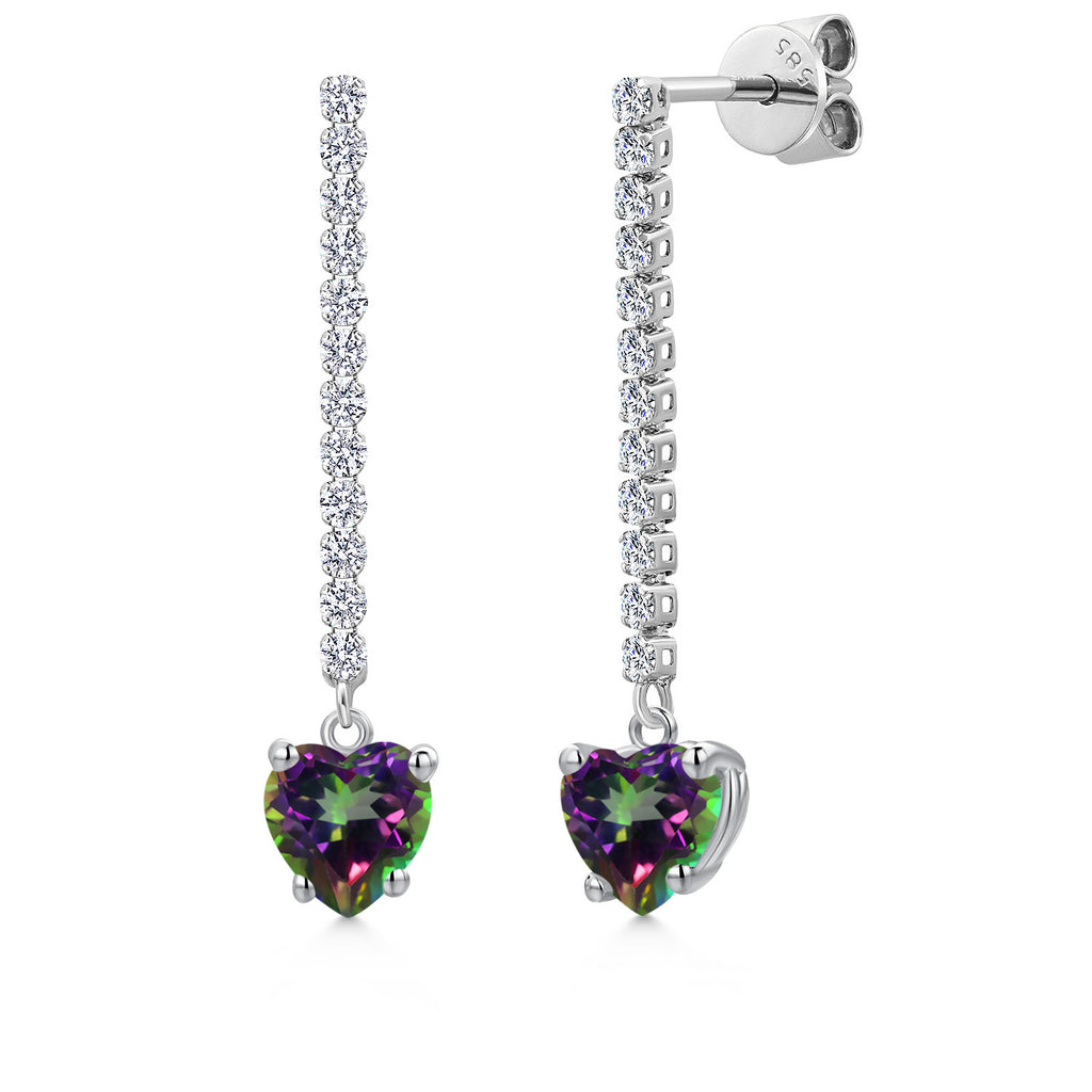 Green Mystic Topaz_Earrings in 14K White Gold