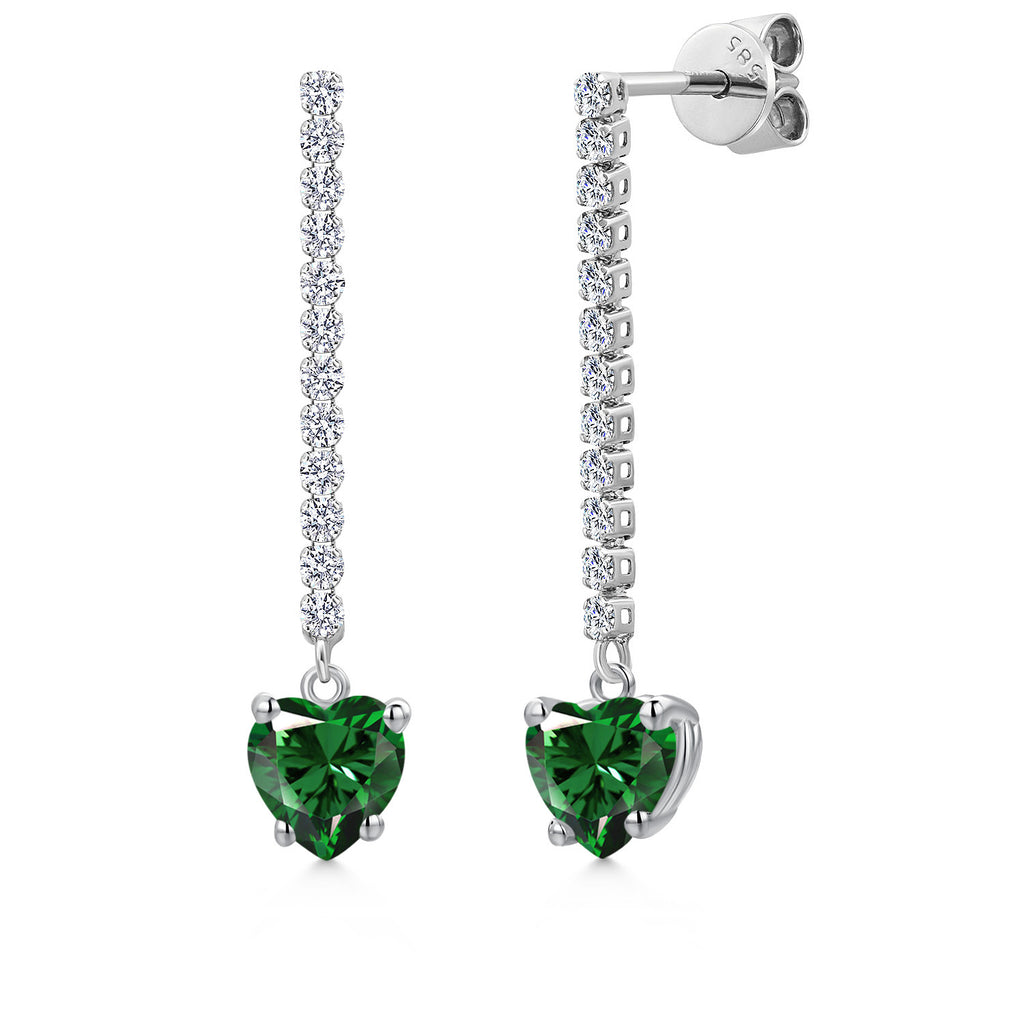 Nano Emerald - May_Earrings in 14K White Gold