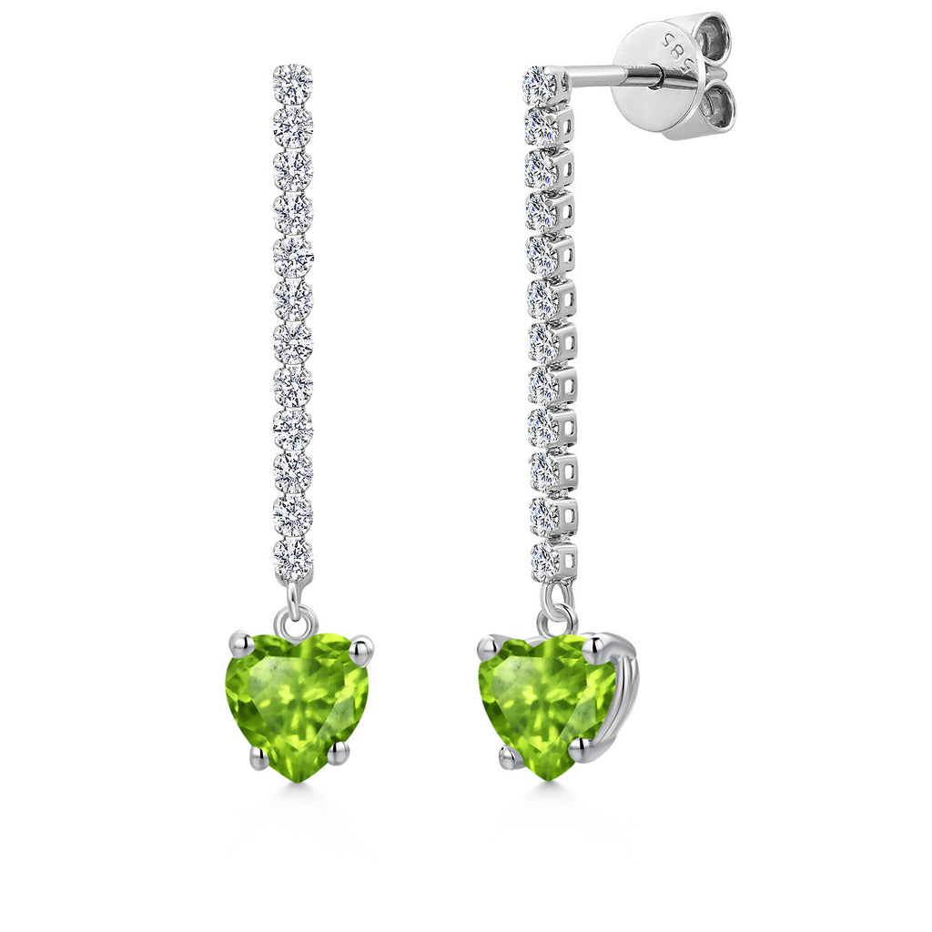 Peridot - August_Earrings in 14K White Gold