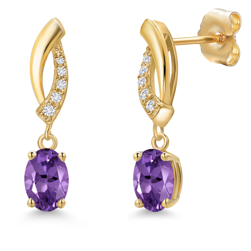 Amethyst - February_Earrings in 14K Yellow Gold