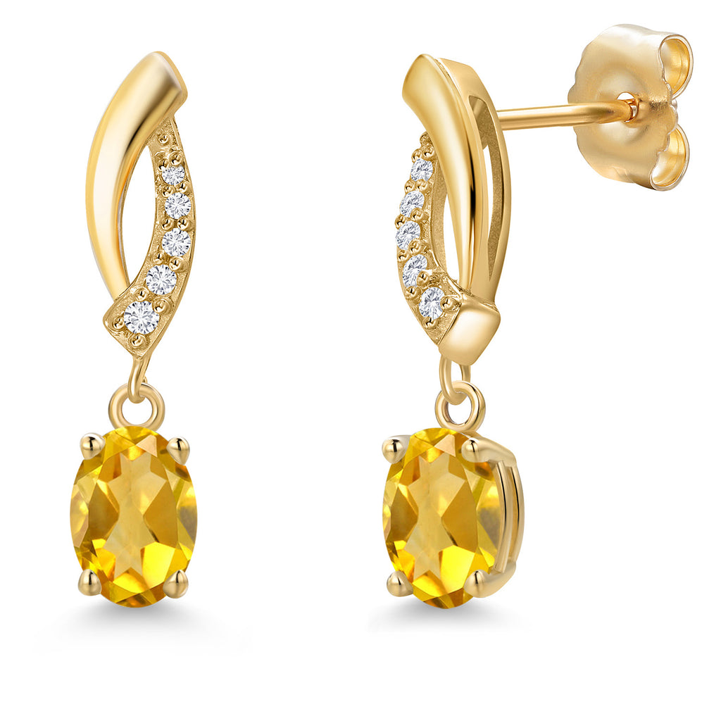 Citrine - November_Earrings in 14K Yellow Gold
