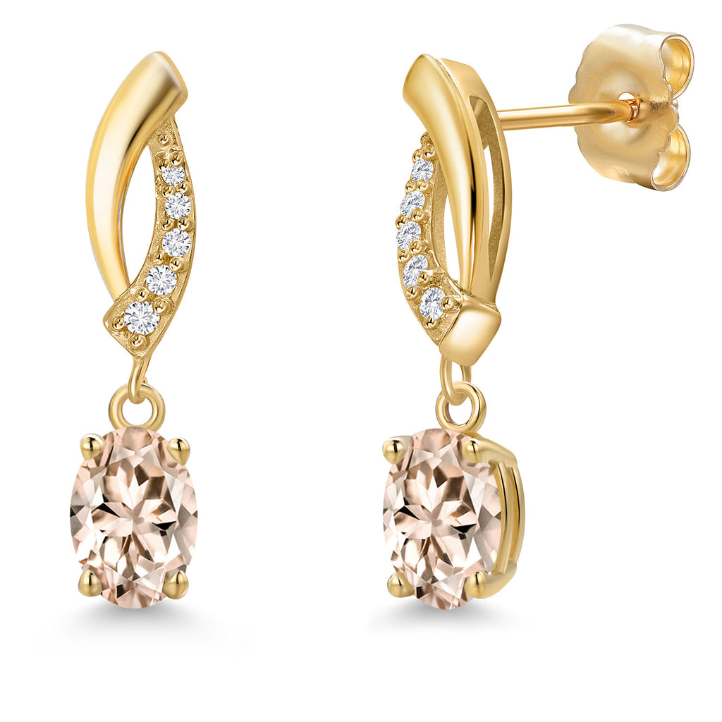 Morganite - October_Earrings in 14K Yellow Gold