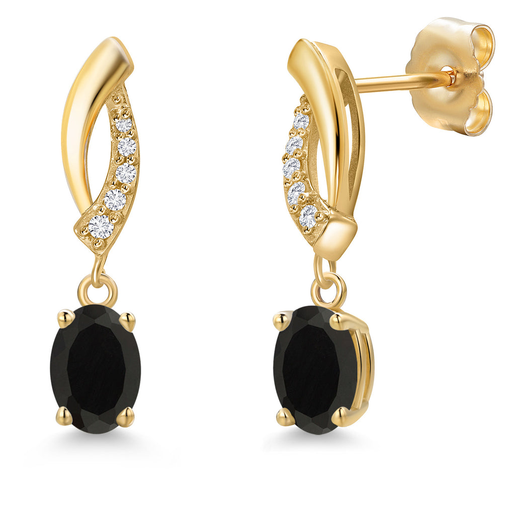 Onyx - December_Earrings in 14K Yellow Gold