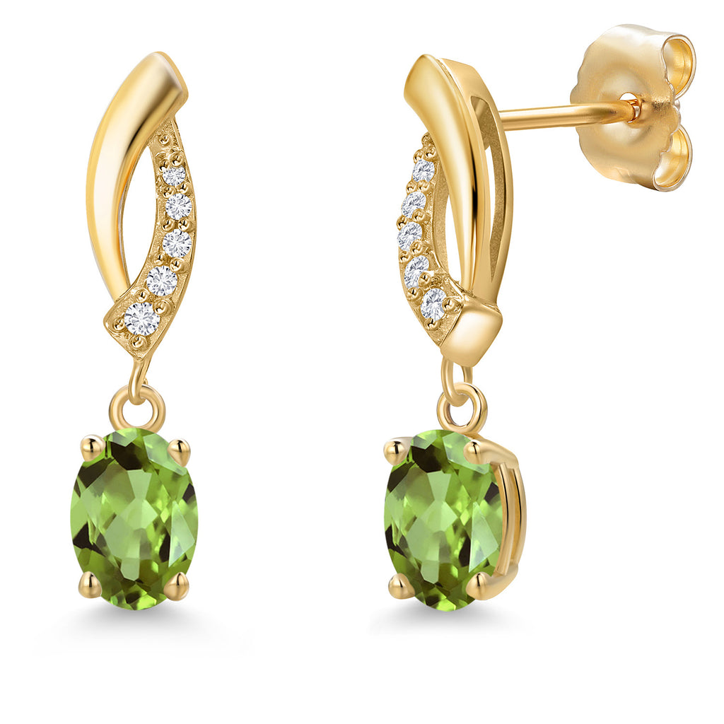 Peridot - August_Earrings in 14K Yellow Gold