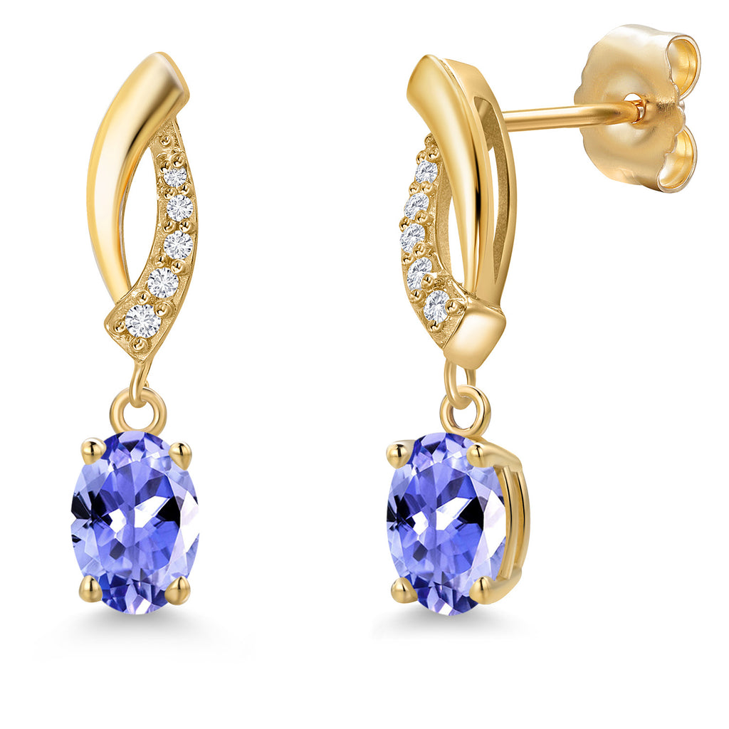 Tanzanite - December_Earrings in 14K Yellow Gold